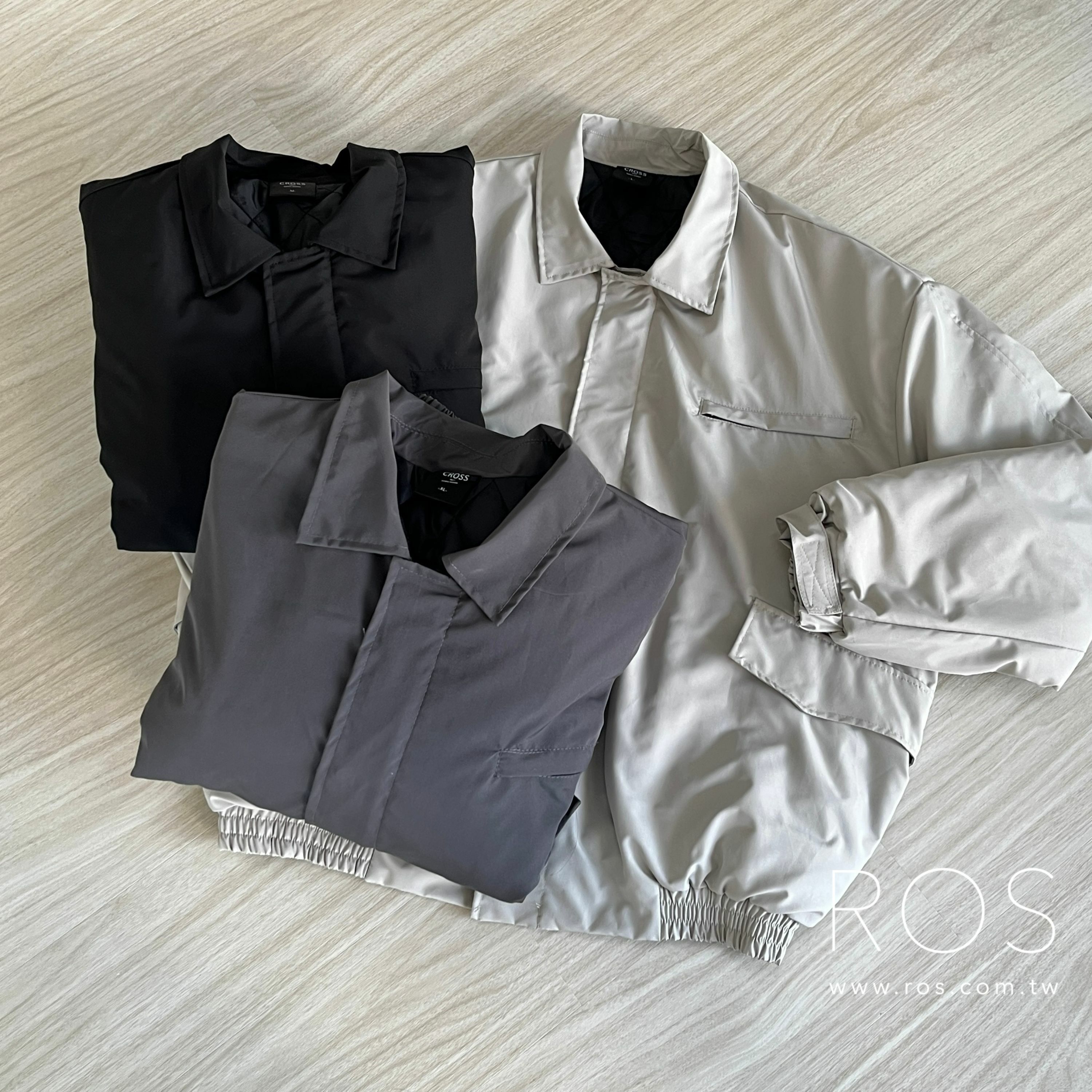 街頭寬版素面 內鋪棉教練外套 (3colors)