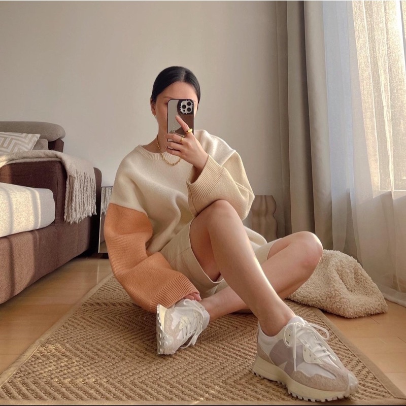 KTQ STORE ‧  New Balance 327 白絲綢 米白 卡其 奶茶 奶茶色 WS327SFD