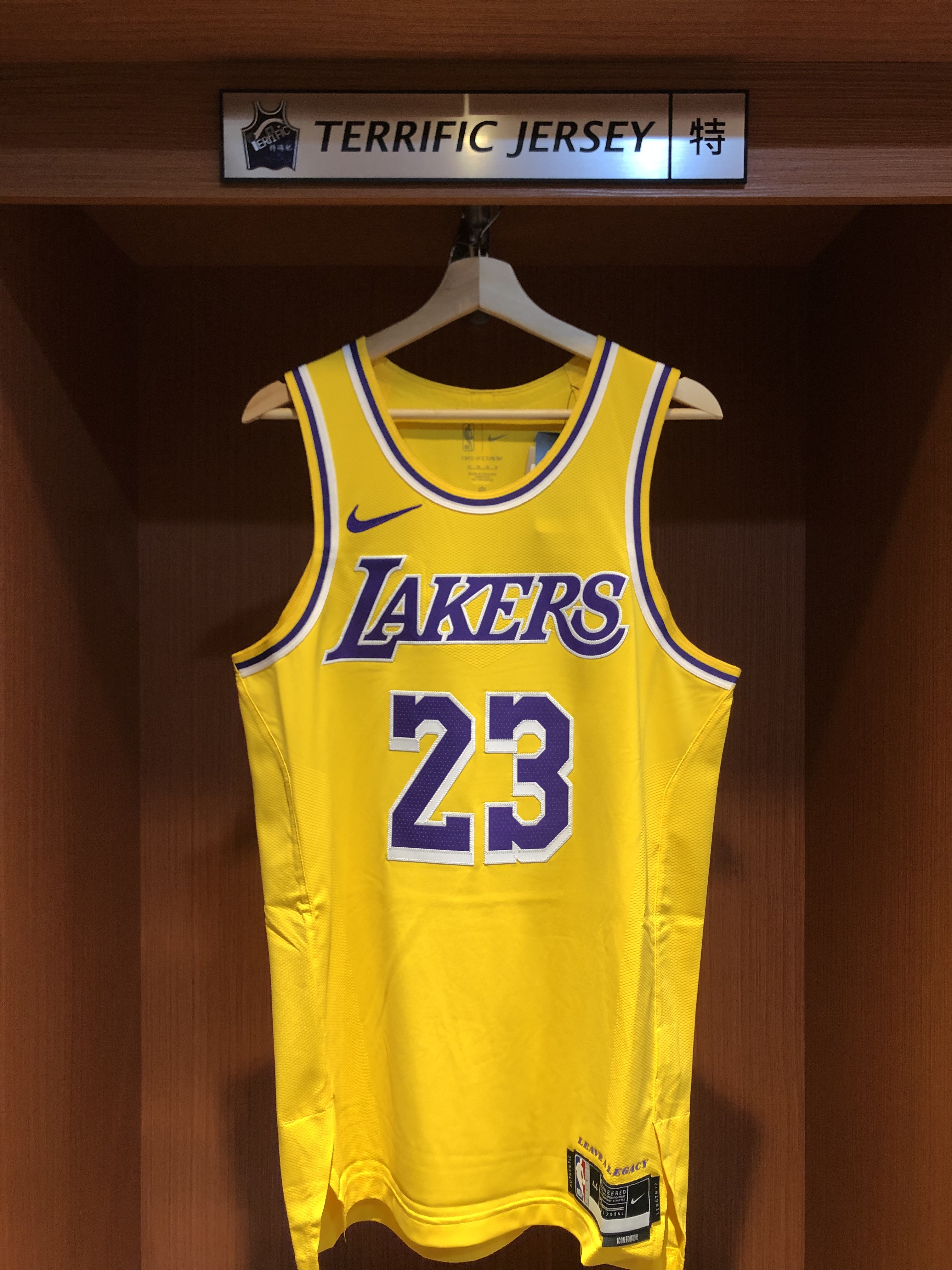 NBA球衣 Lebron James 洛杉磯湖人黃 Icon Nike Authentic 球員版 電繡 全新