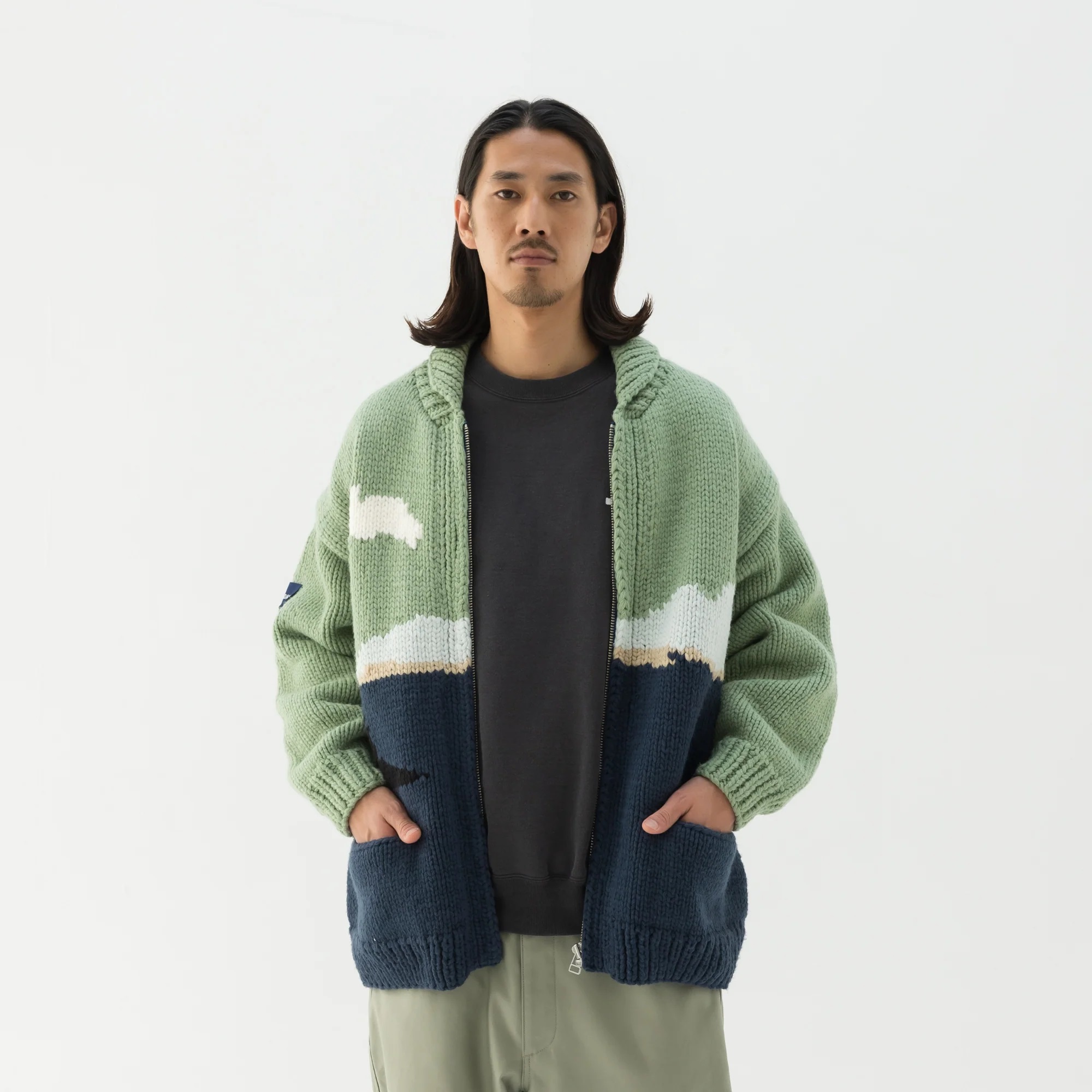 DESCENDANT SUNKEN COWICHAN SWEATER - GREEN PRE ORDER ITEM (預訂中)