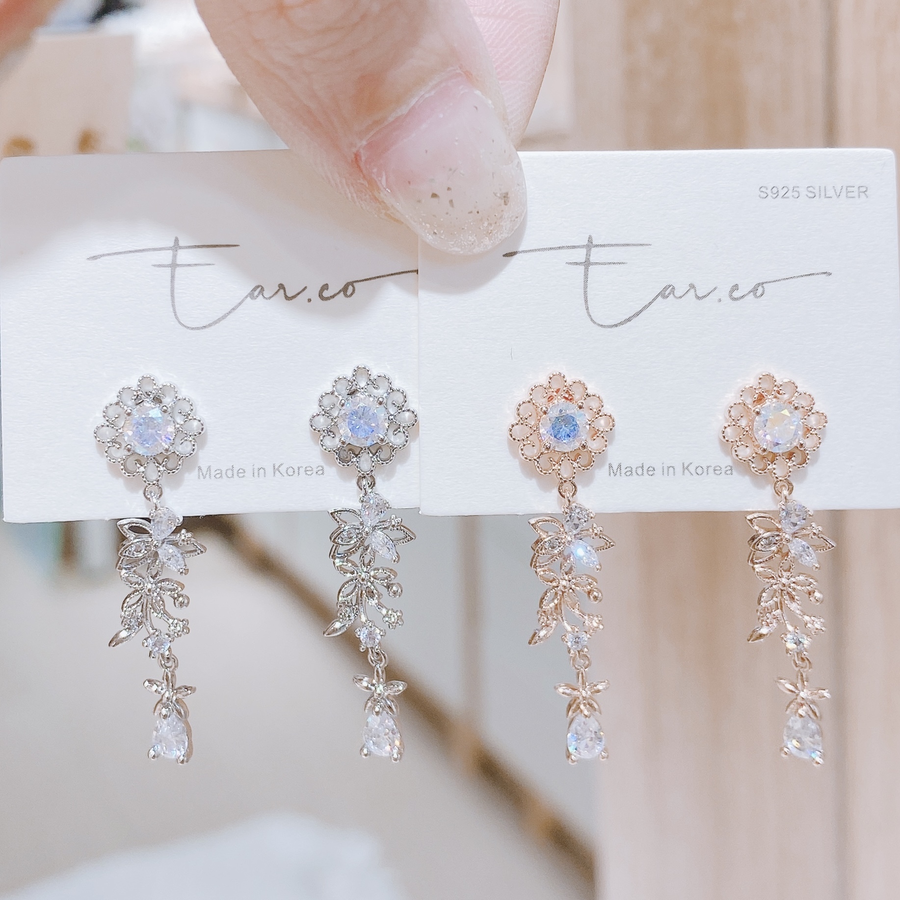 宮廷水晶垂釣褸空串串花花 #E116