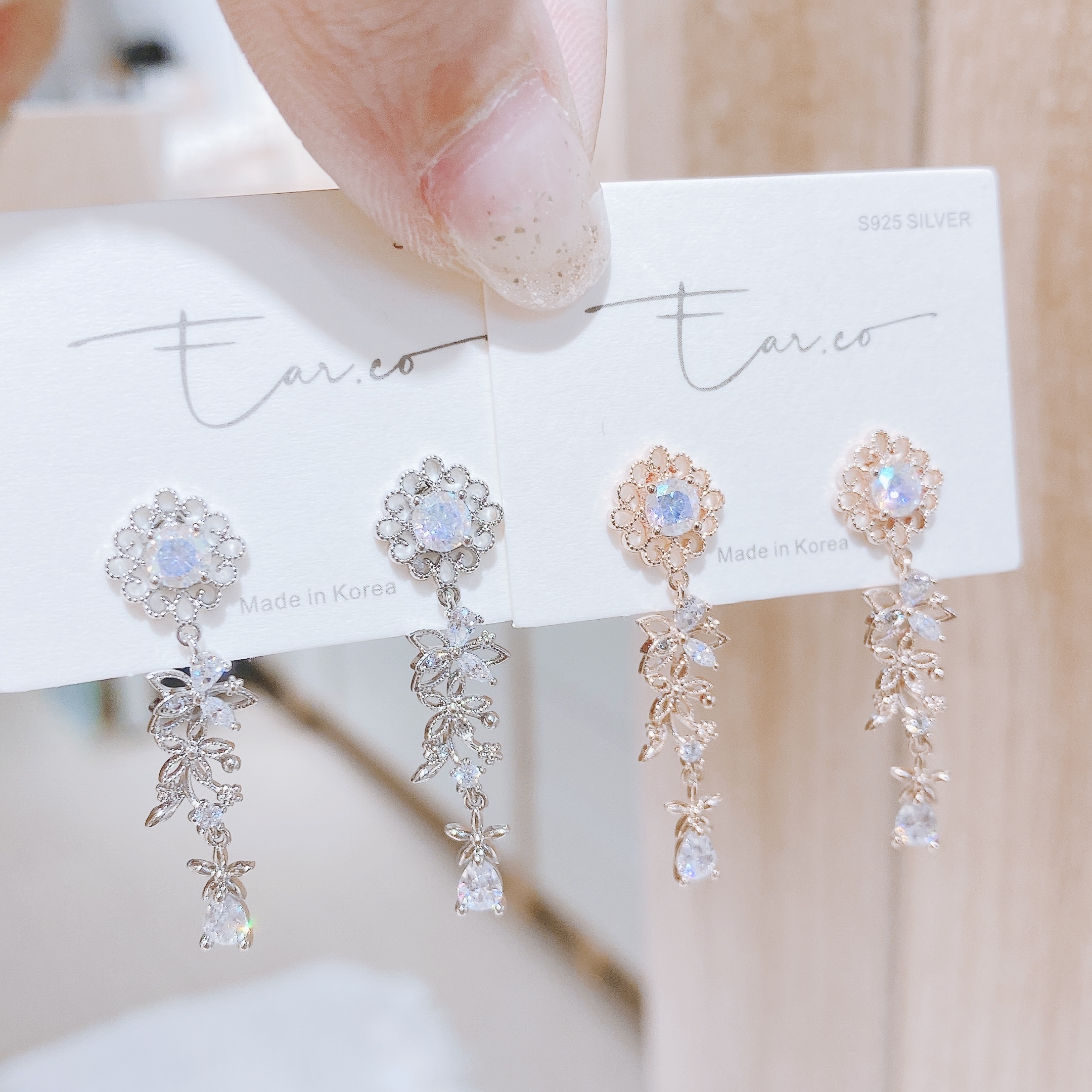 宮廷水晶垂釣褸空串串花花 #E116