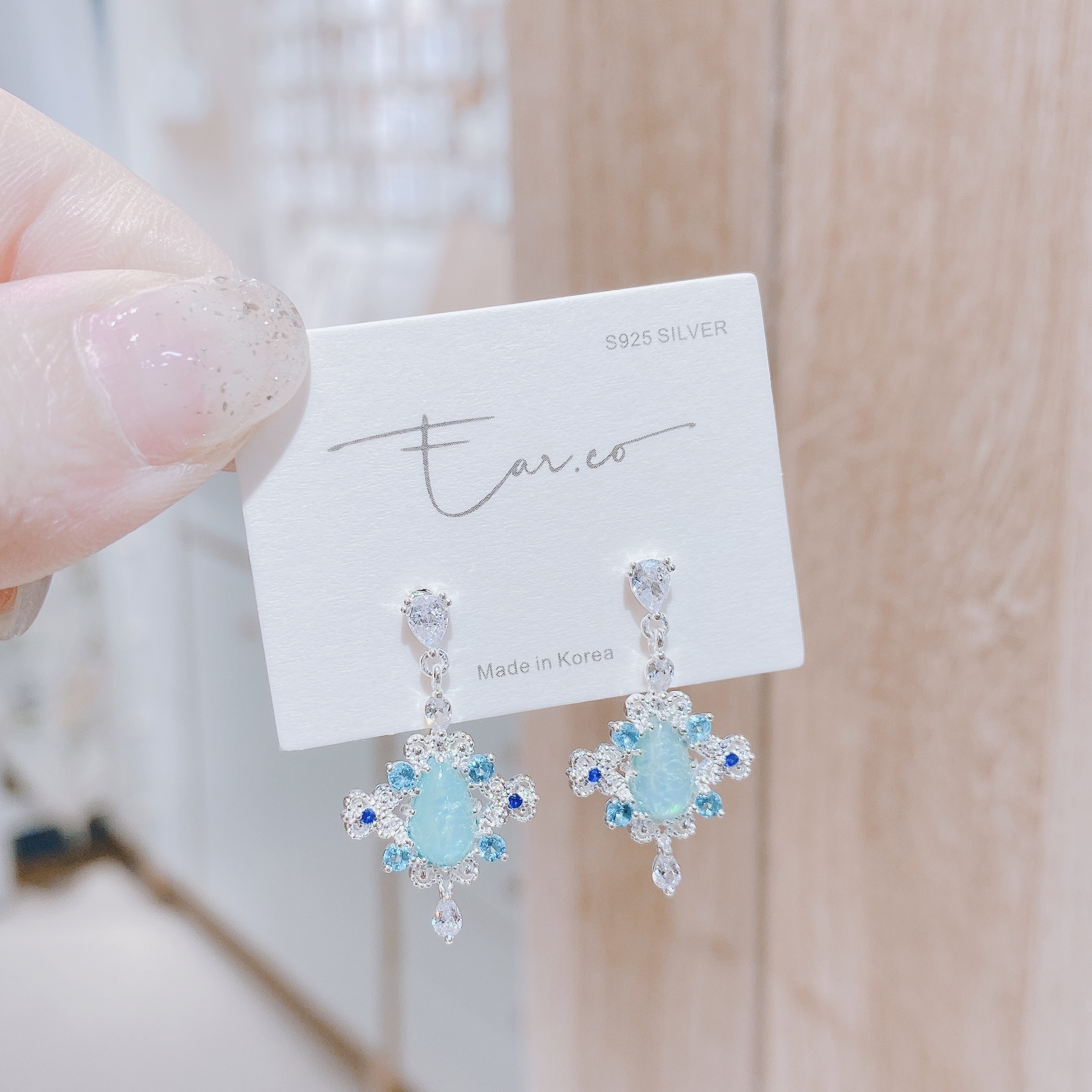 宮廷菱形花邊垂釣水滴 #E115