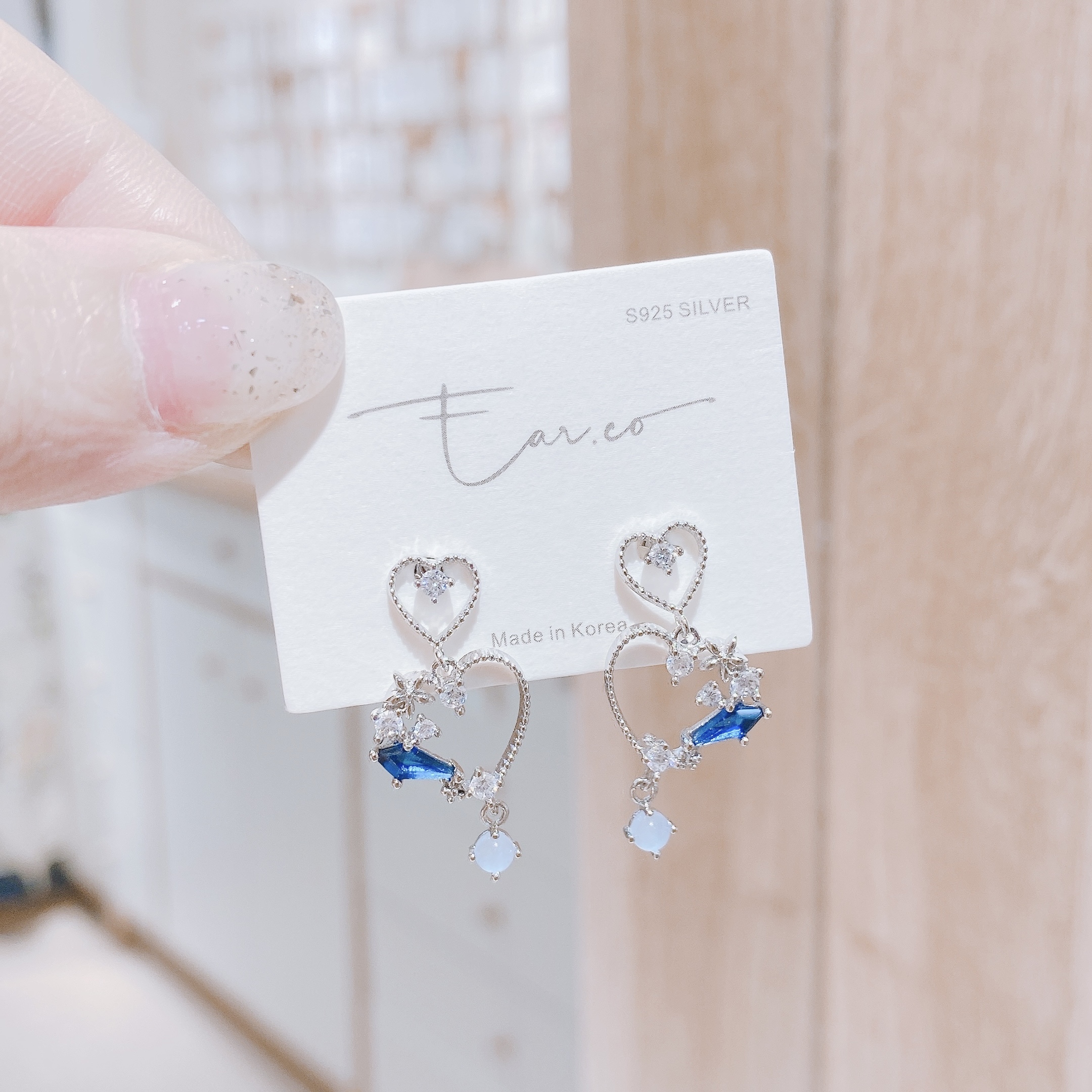 不對稱褸空垂釣心形 #E111