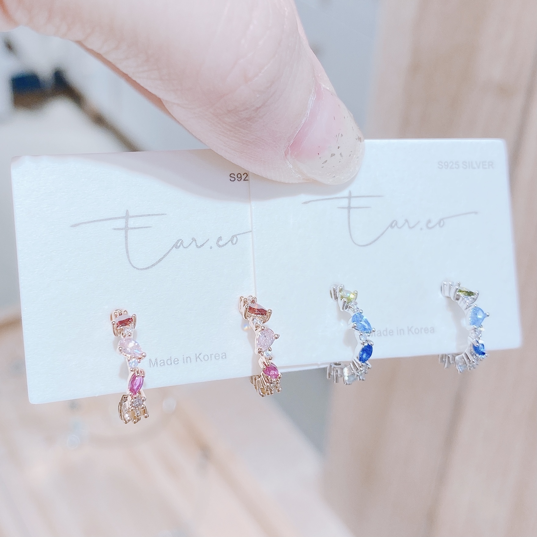 拼色水晶小半圈 #E126