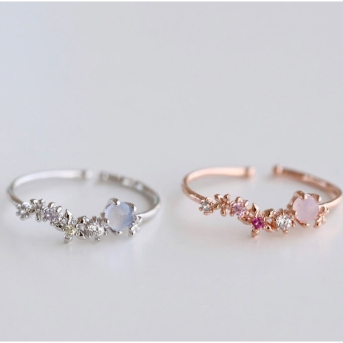 小花邊蛋白石幼身戒指 #E145