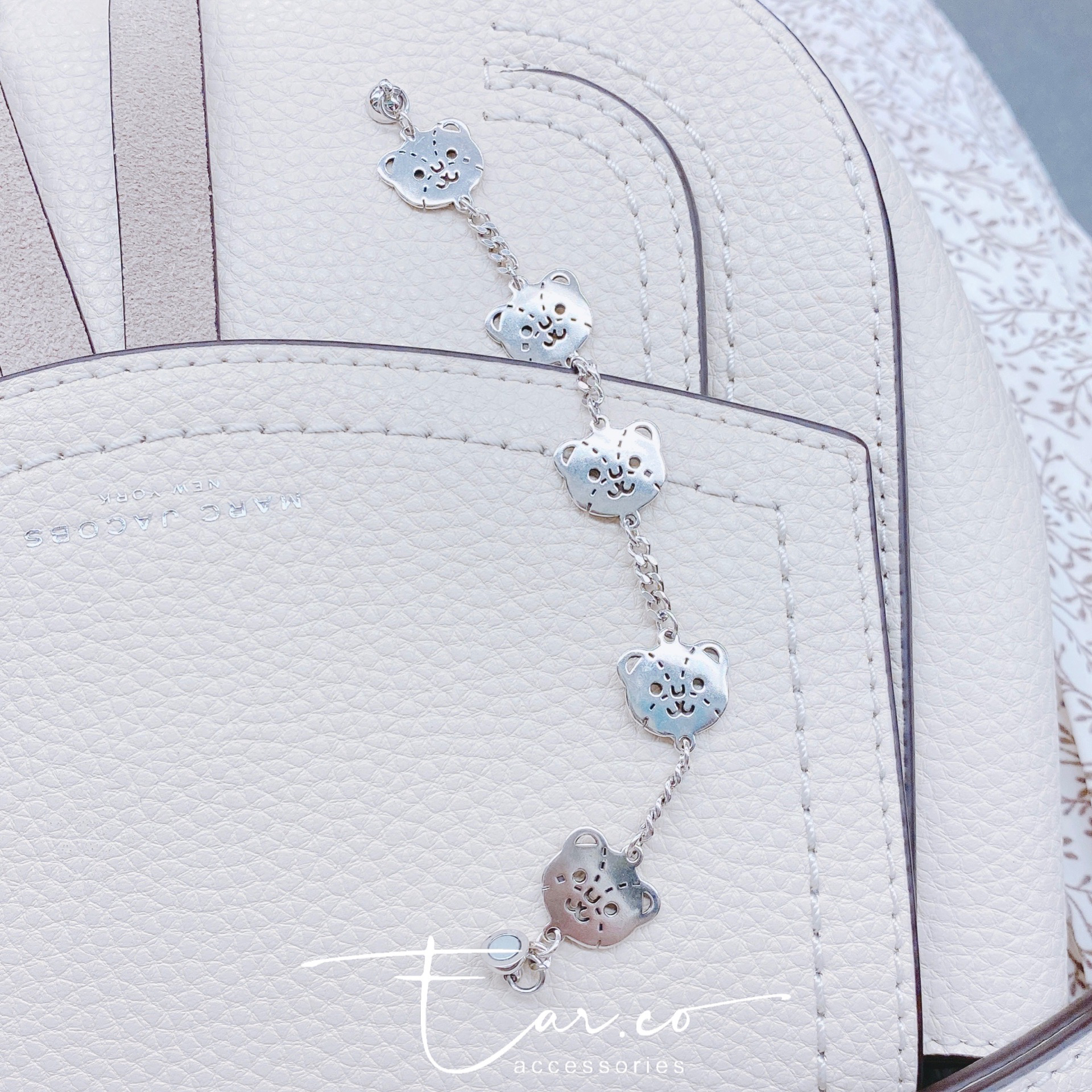 小熊頭小復古純銀手鏈 #A871