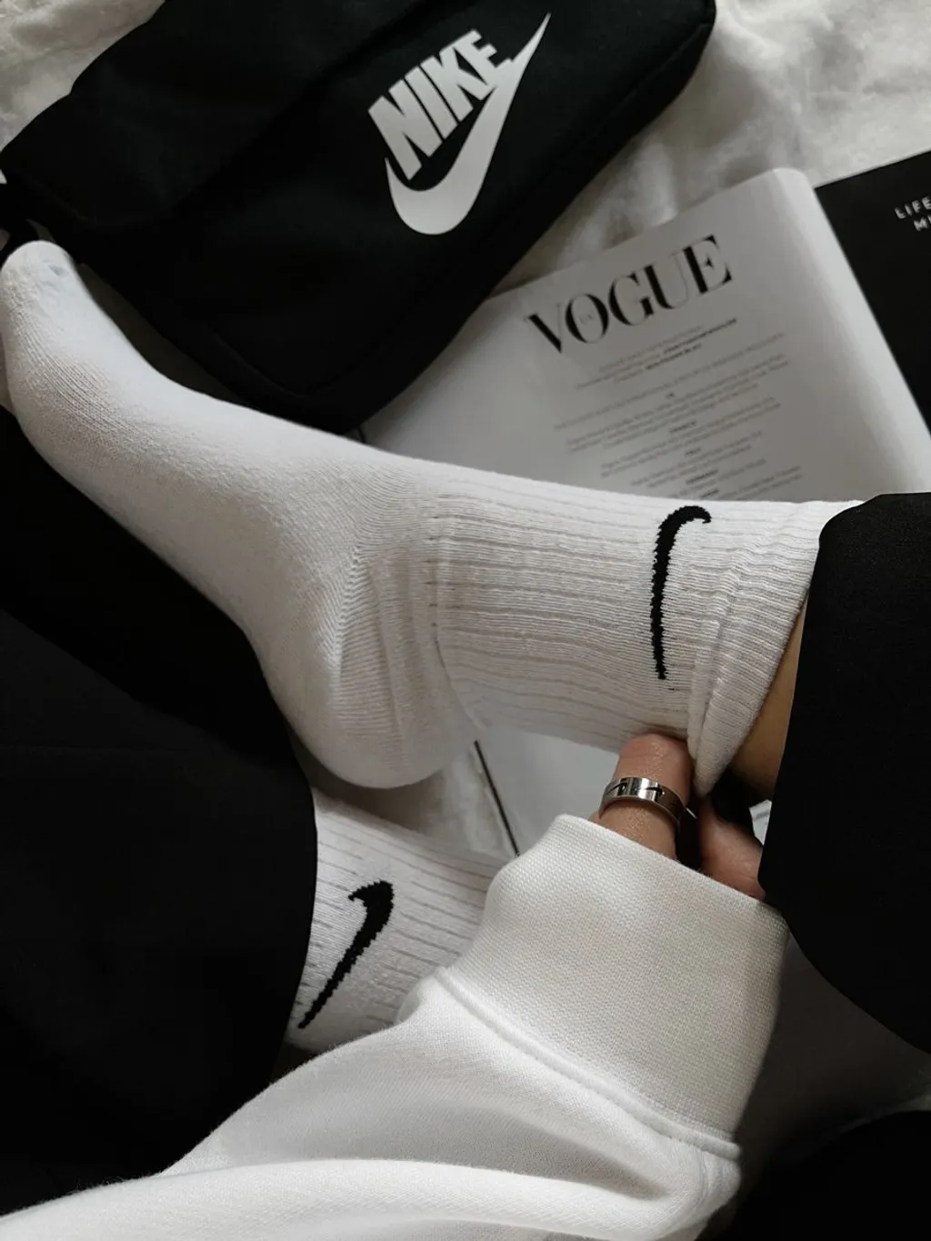 Nike Everyday Lightweight Socks 中筒襪 襪子 長襪 白色 SX7676-100