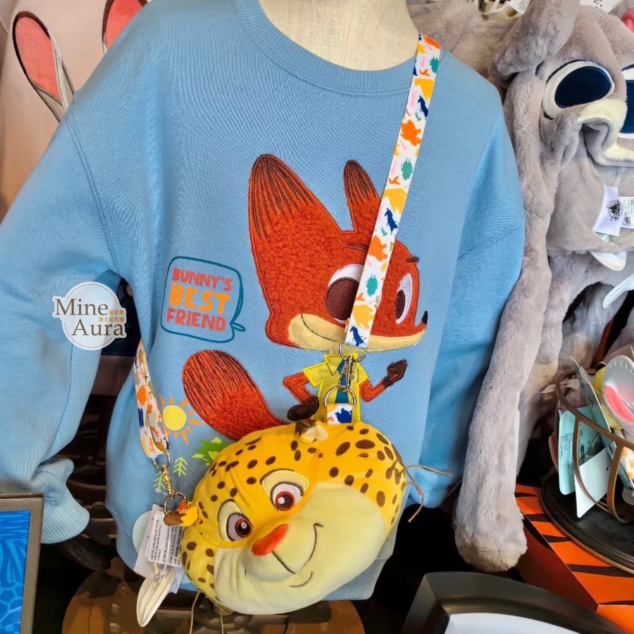 洪金豹 Benjamin Clawhauser 大頭絨毛 造型 斜背 小包 動物方城市 Zootopia -上海迪士尼樂園