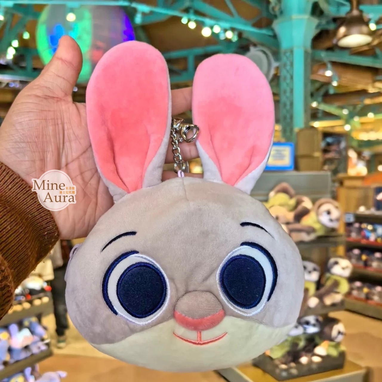 哈茱蒂 Judy 兔 大頭造型 絨毛 零錢包 鑰匙圈 吊飾 動物方城市 Zootopia -上海迪士尼樂園