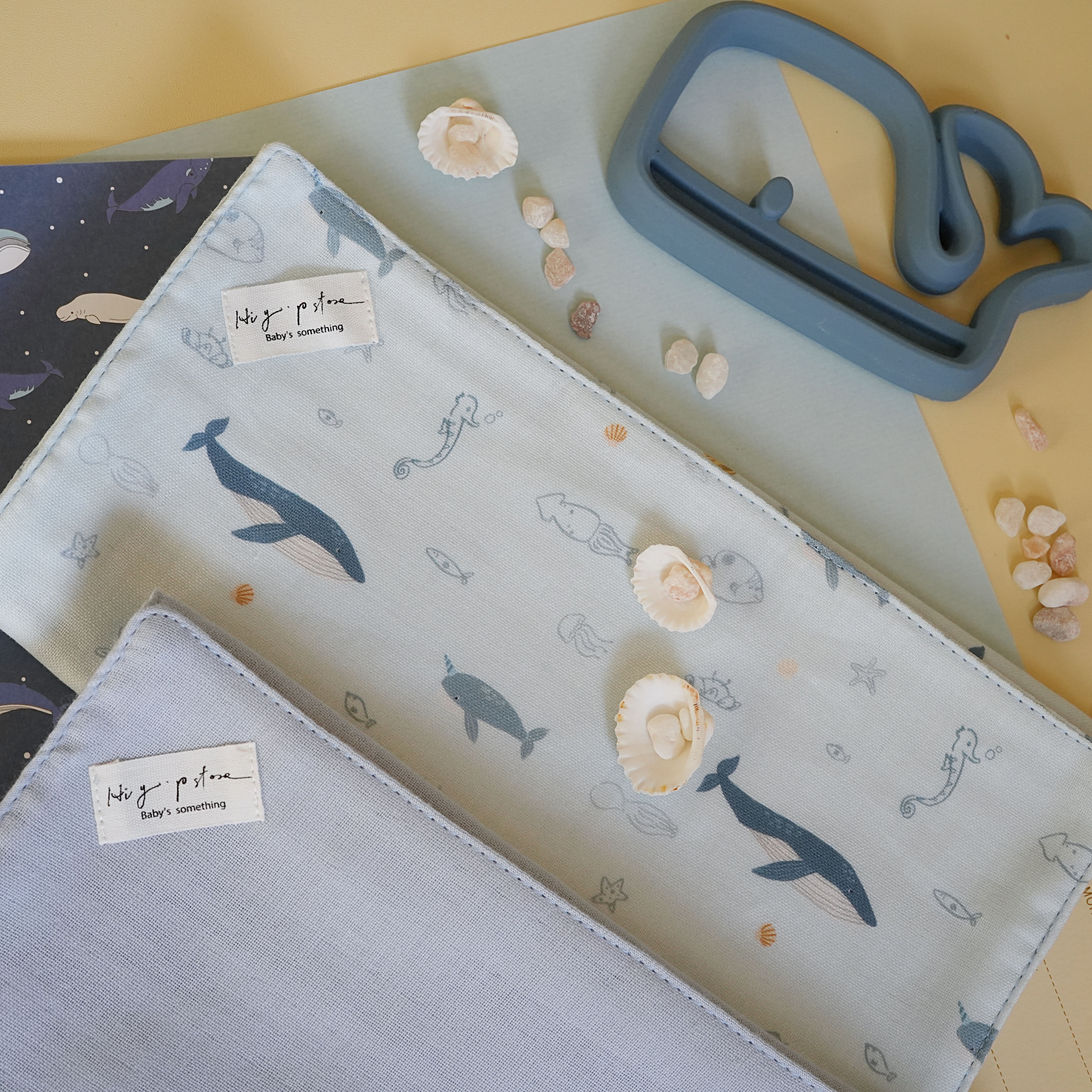 Hi Y.P store-拍嗝巾-獨家設計款-海洋之心（2件組)