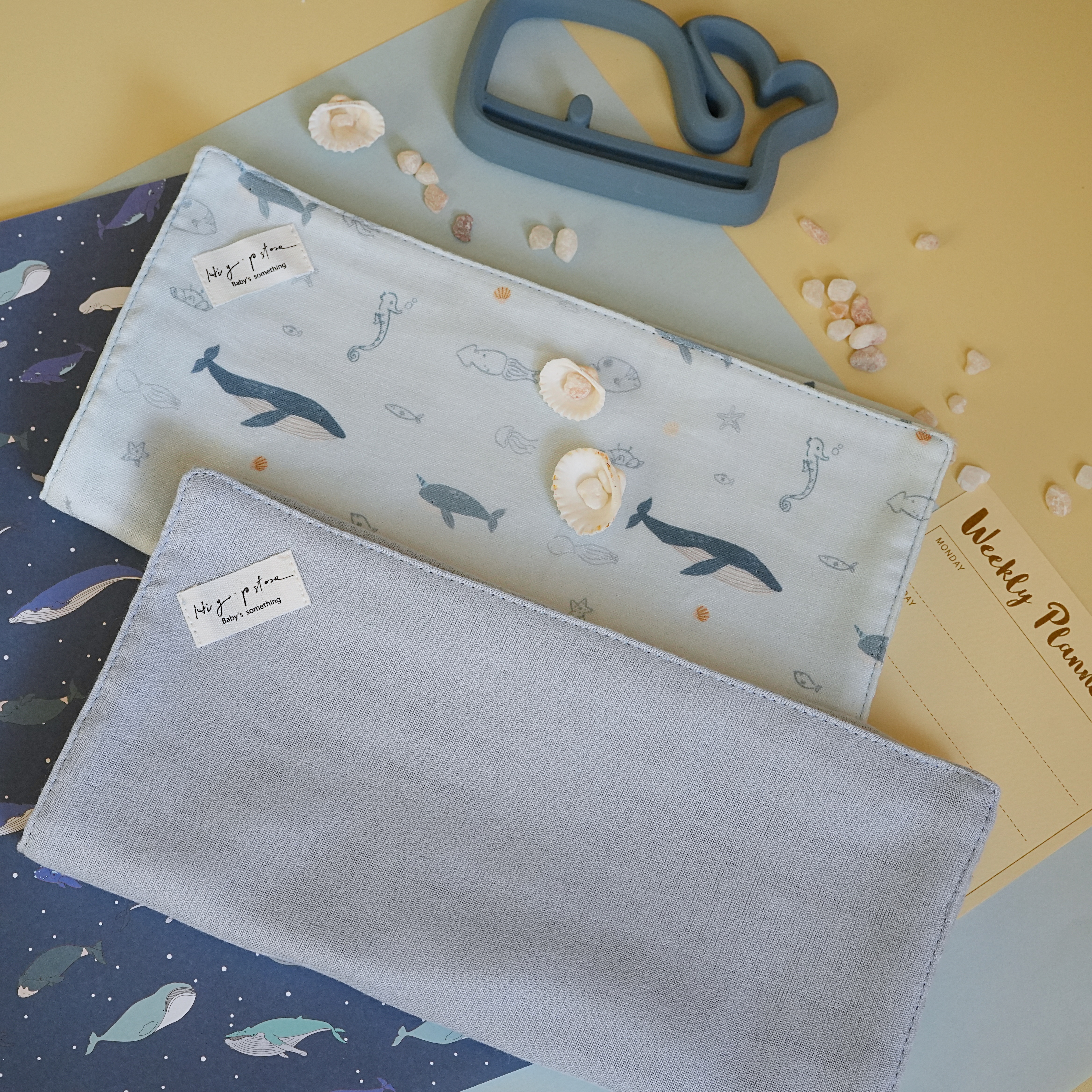 Hi Y.P store-拍嗝巾-獨家設計款-海洋之心（2件組)