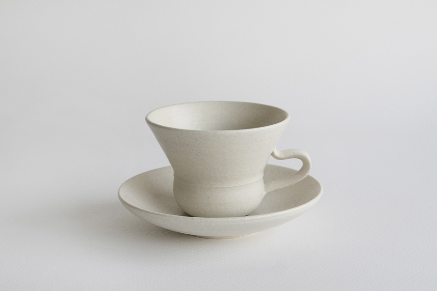 竹口要-Lievre杯S＆茶杯碟(深)SS 象牙色