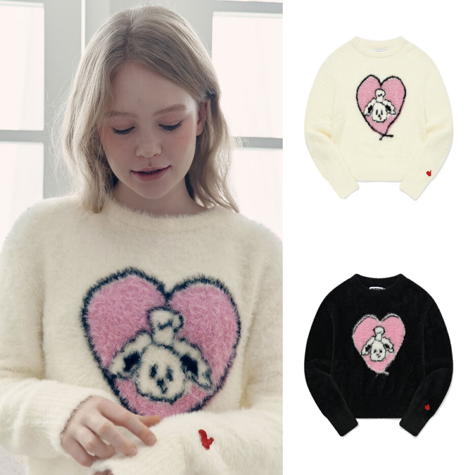 KIRSH] WITTY BUNNY HOLIDAY GRAPHIC KNIT [2 COLORS]