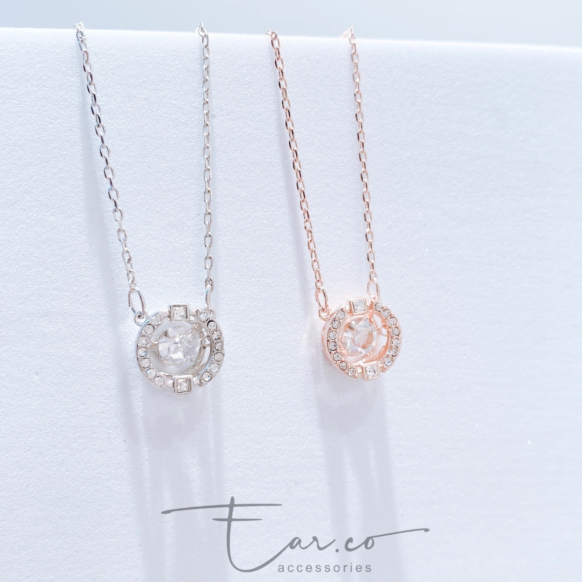 單鑽圓形Dancing Stone頸鏈 #A854