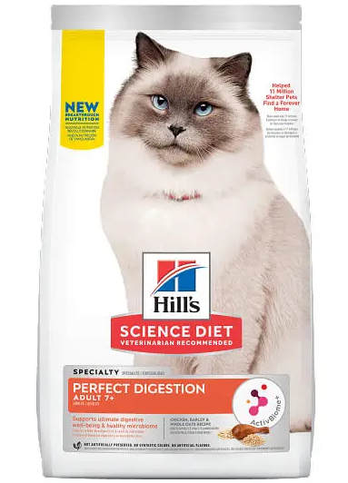 希爾思™寵物食品 高齡貓 7+ Adult 7+ 完美消化糧(雞肉+大麥+全燕麥) 3.5lb