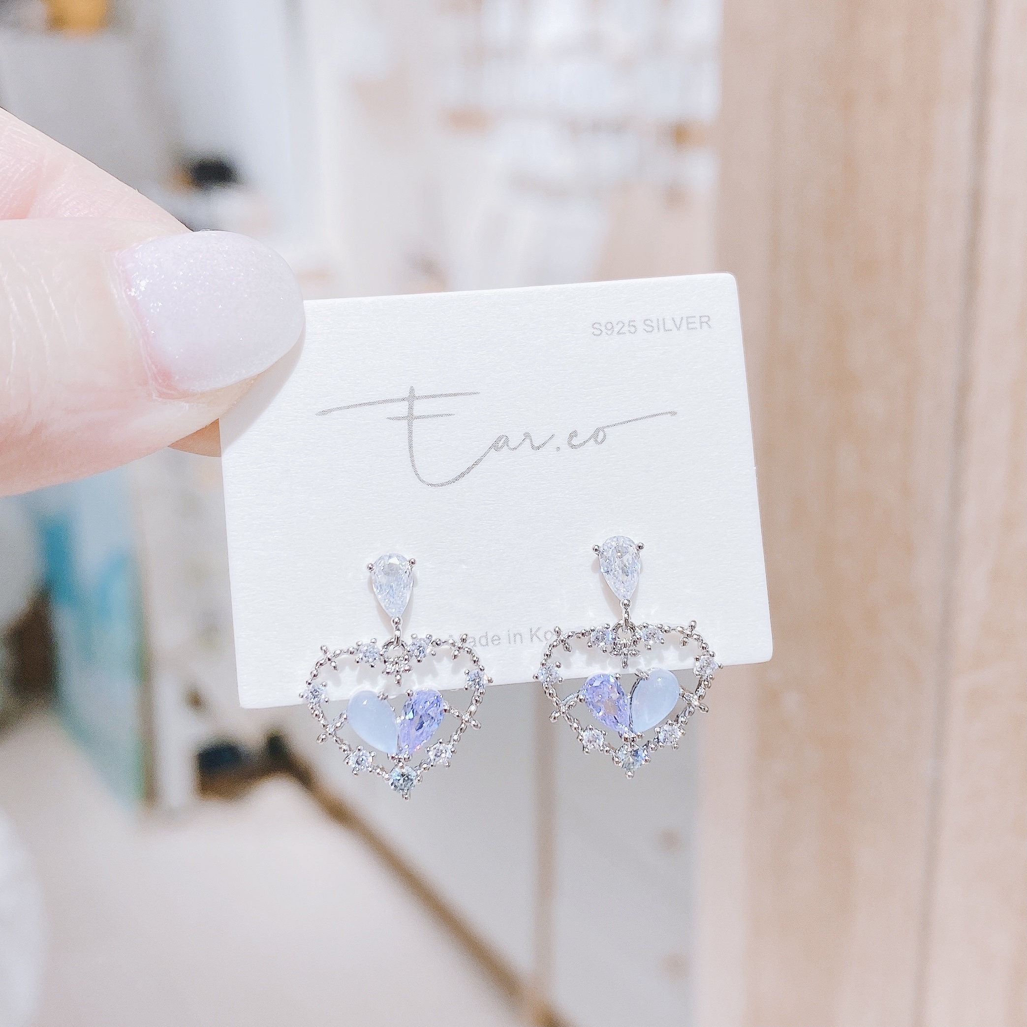 愛心花圈水晶拼蛋白石 #E232