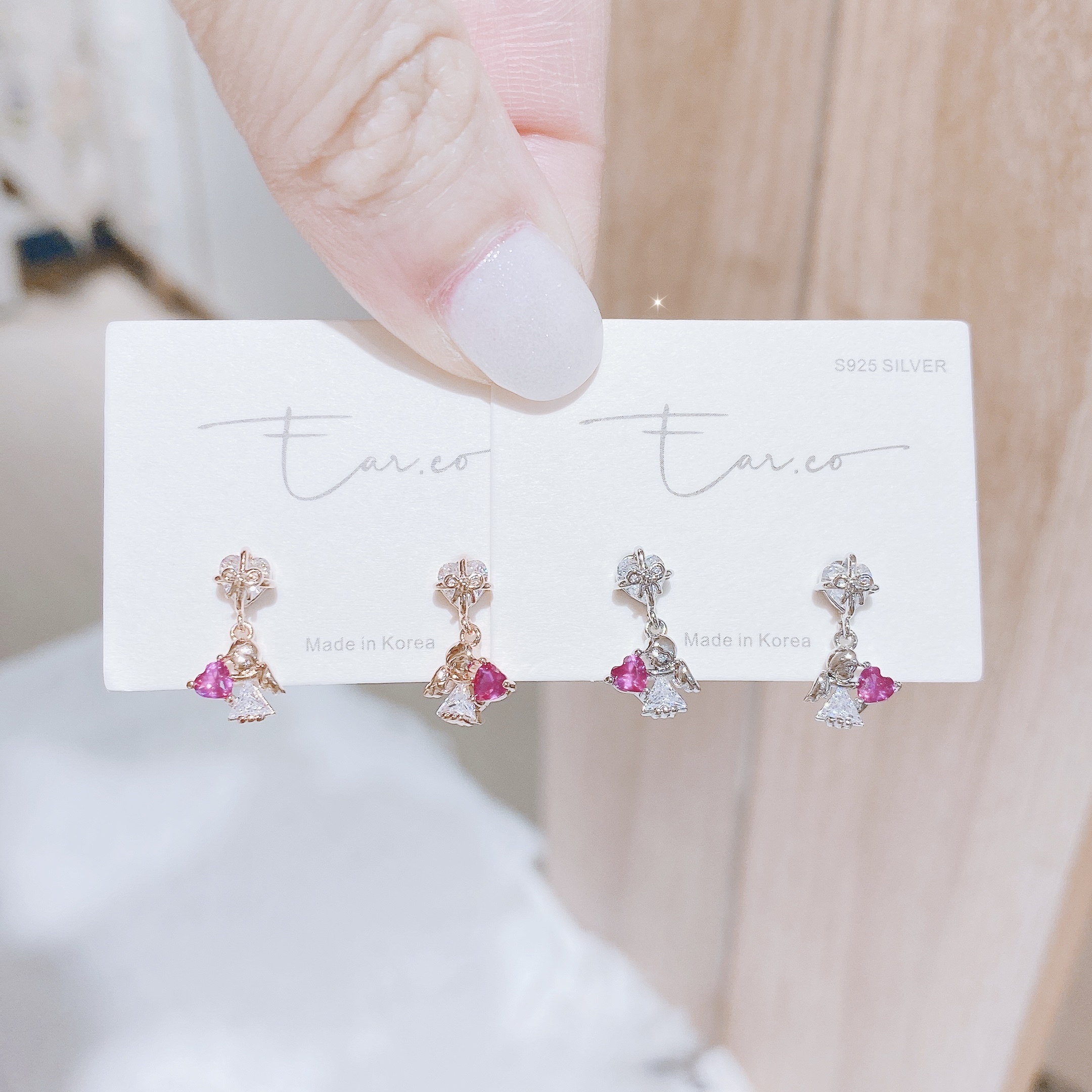 蝴蝶結愛心垂釣小天使 #E219