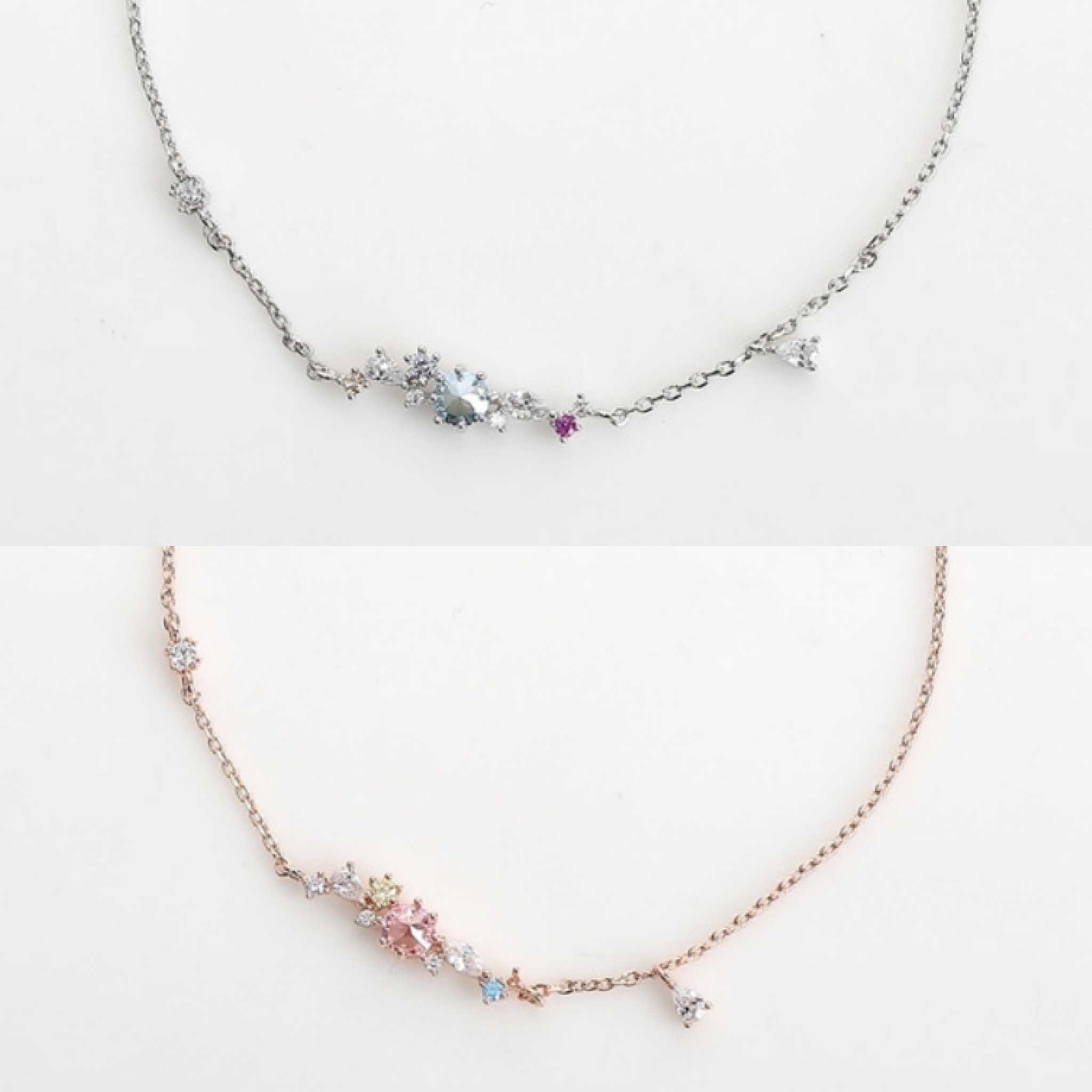 一排水晶星芒水滴手鍊 #E215