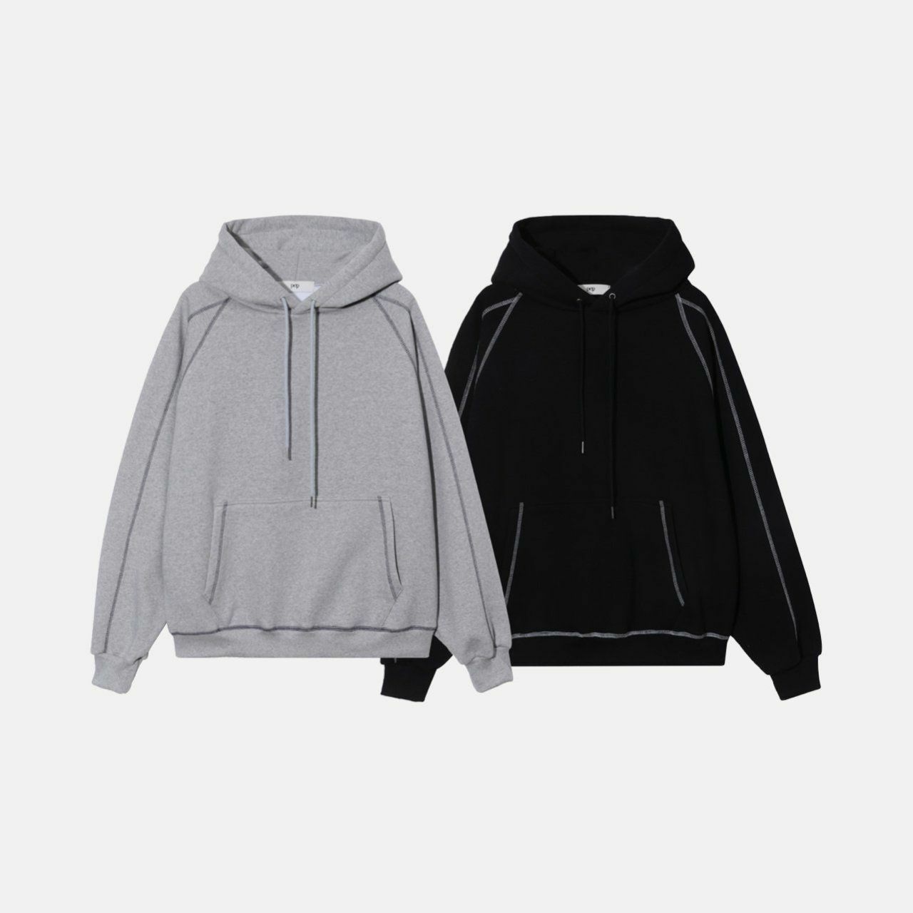 淨色明線連帽衛衣(薄抓毛底) PEPPER-008T