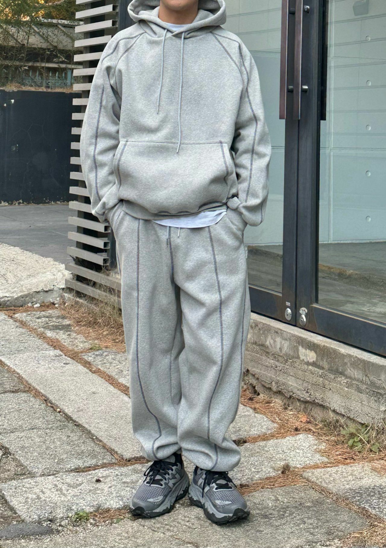 淨色明線連帽衛衣(薄抓毛底) PEPPER-008T