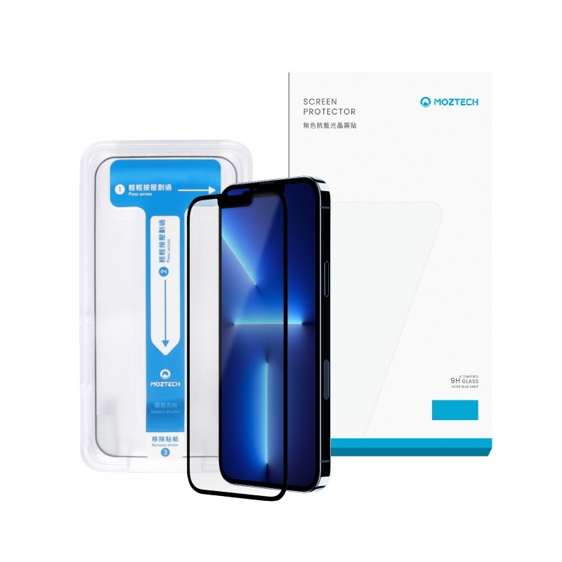 MOZTECH | 無色藍光晶霧貼 iPhone/iPad/Switch/Samsung 系列【MOZTECH 品牌旗艦館】