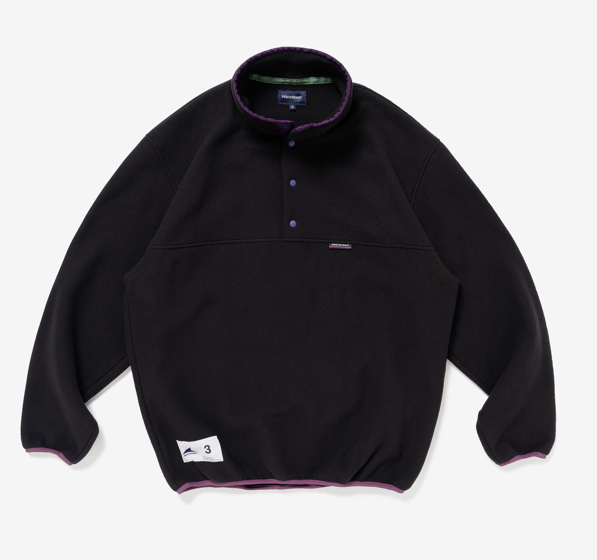 DESCENDANT FW23 HUMMING FLEECE PULLOVER | BLACK