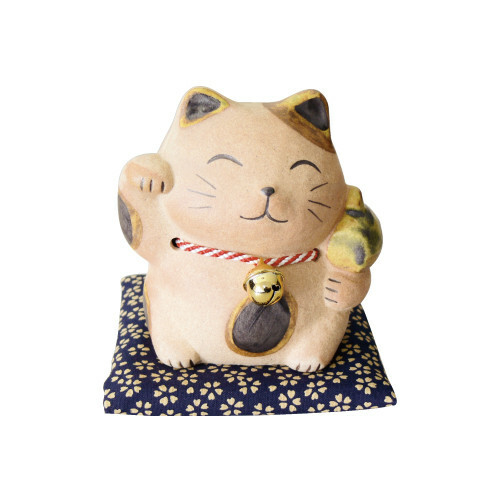 日本萬古燒陶瓷貓貓儲金箱 (日本製)
