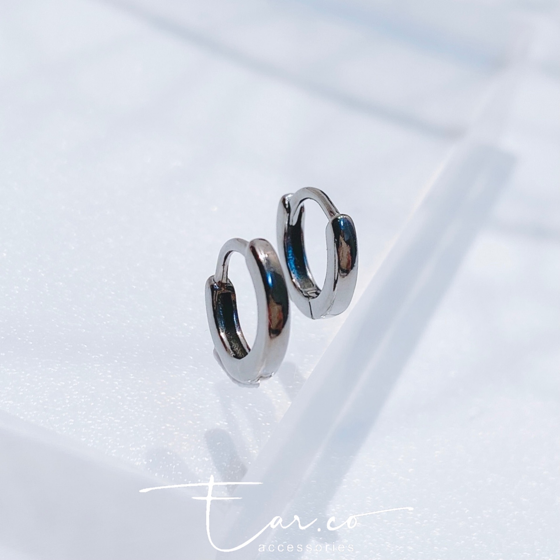 光面純銀小耳圈 [睡覺不用脫! ] #A836