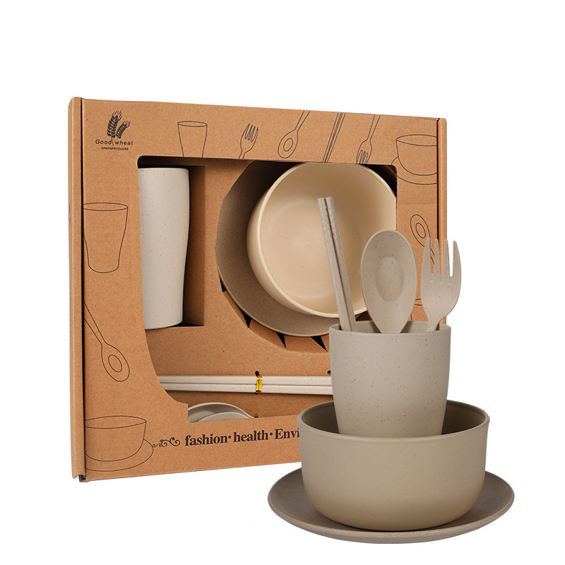 小麥秸稈餐具六件套