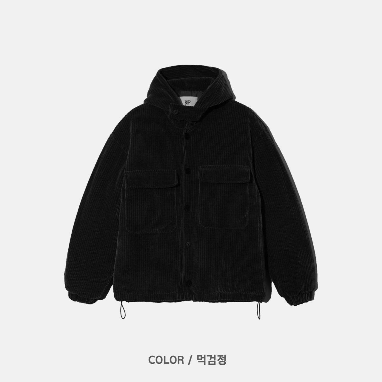 淨色燈心絨連帽開胸外套 PEPPER-015JK