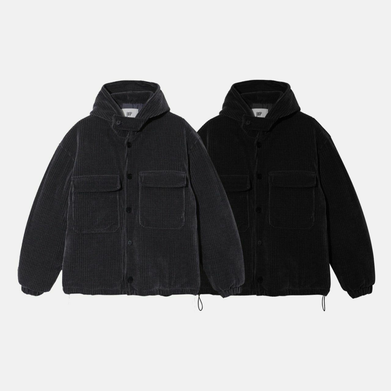 淨色燈心絨連帽開胸外套 PEPPER-015JK