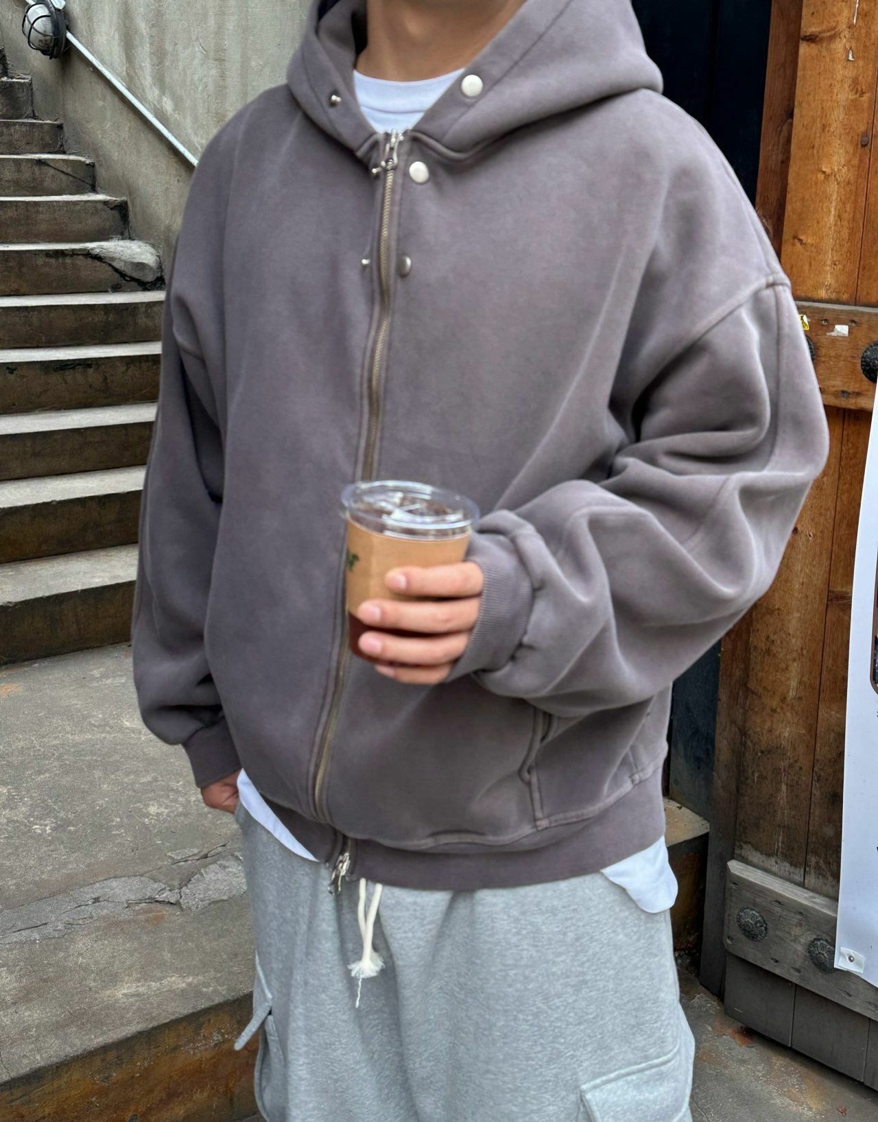 淨色連帽拉鍊外套(薄抓毛底) PEPPER-016JK