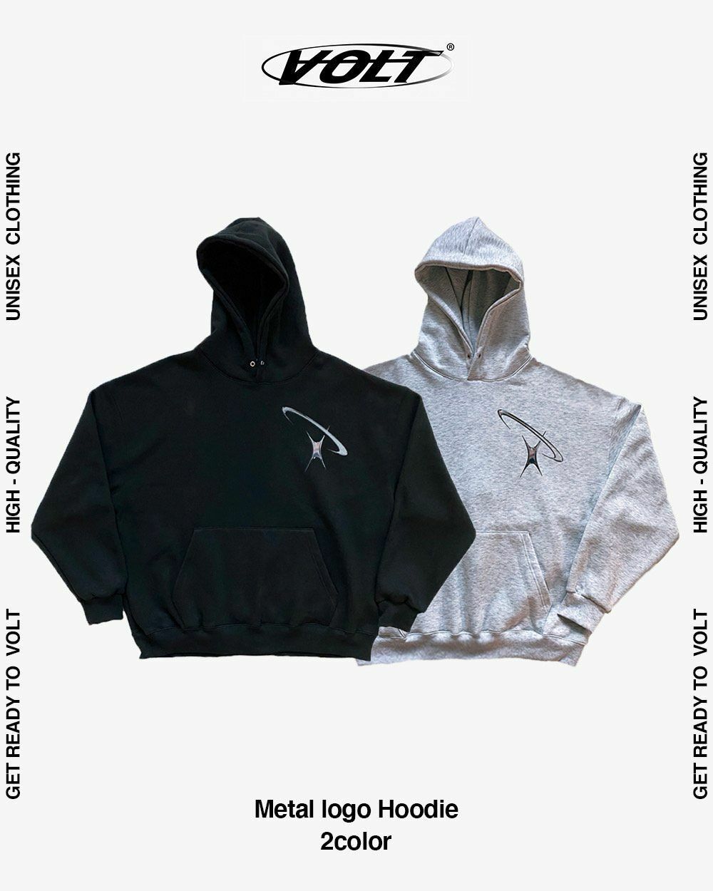 圖案連帽衛衣(薄抓毛底) VOLT-030T