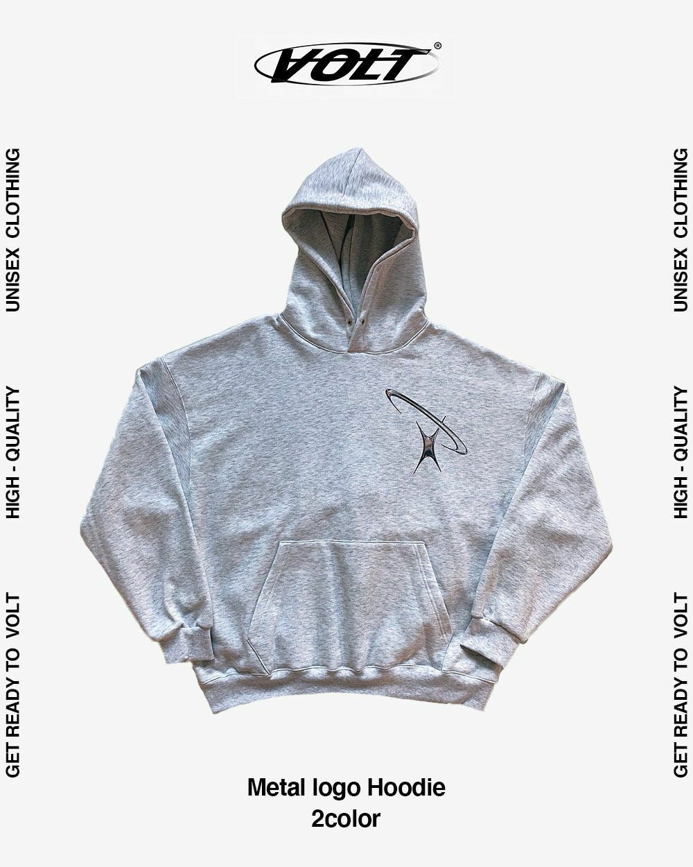 圖案連帽衛衣(薄抓毛底) VOLT-030T