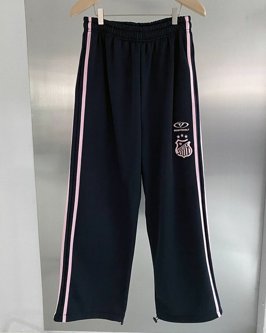 雙間圖案可束腳運動褲(薄抓毛底) VOLT-031P