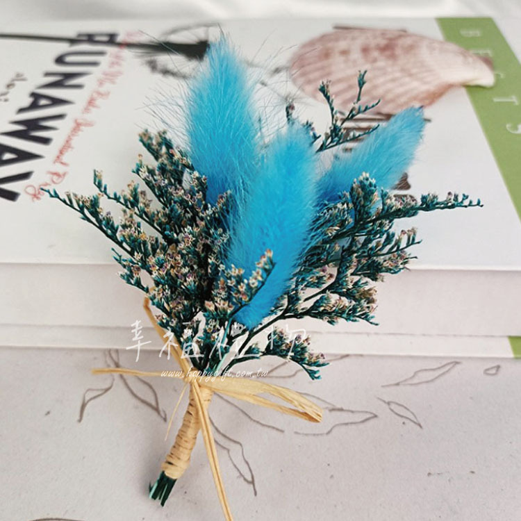兔尾草乾燥花胸花,Rabbit Tail Preserved Flower Corsage