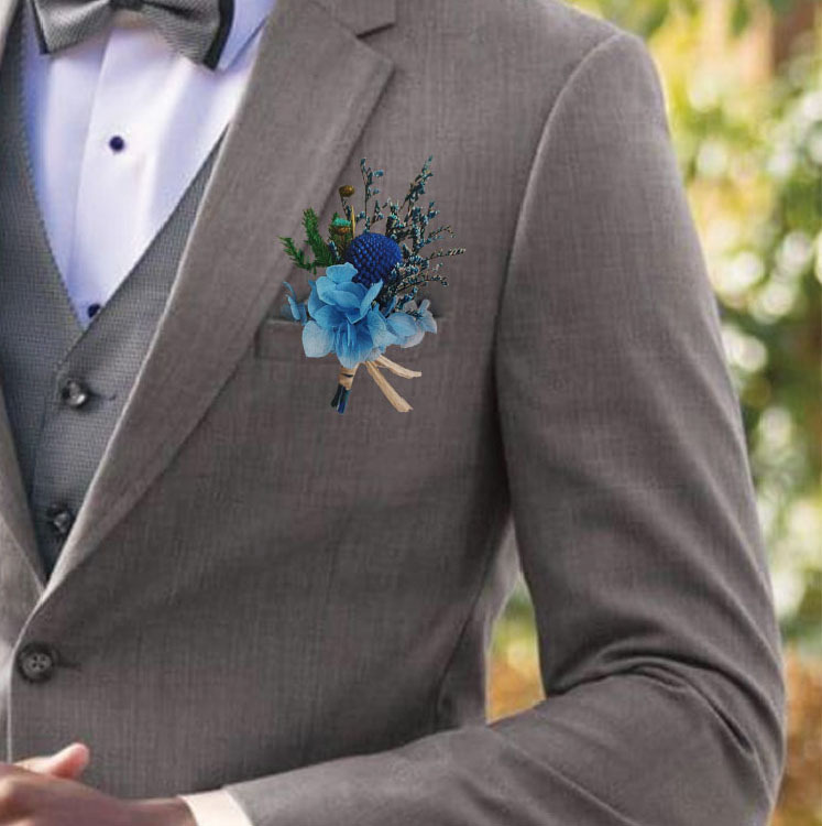 藍色永生花胸花,blue Preserved Flower Corsage