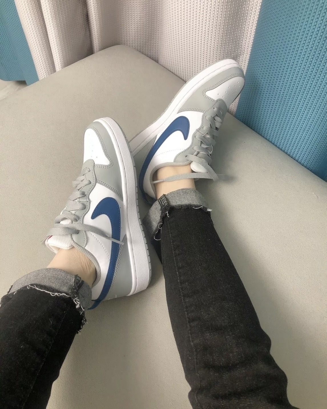 KTQ STORE ‧ Nike Court Borough 2 GS "Grey Blue"白灰藍 BQ5448-117