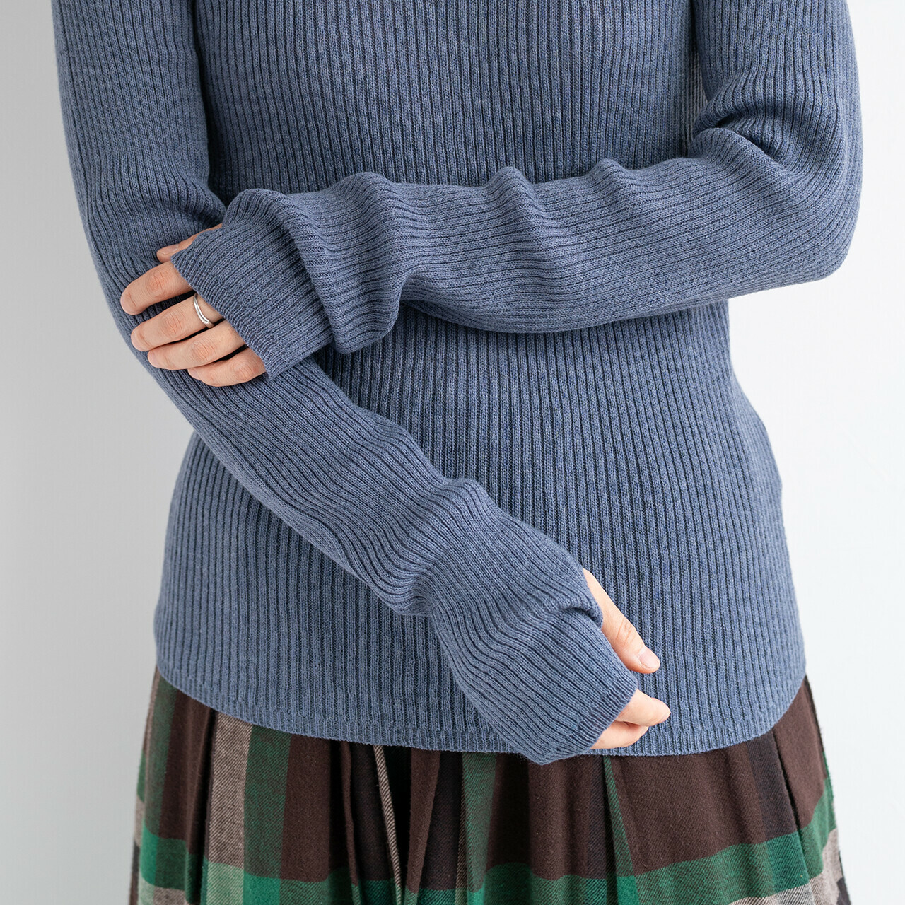 ｛Special Price｝針織圓領手指孔上衣 (四色入)【日本直送】