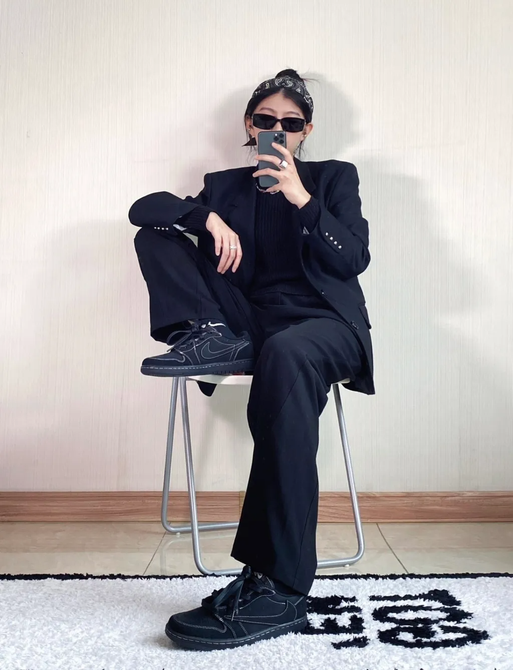 Travis Scott X Air Jordan 1 Low Phantom 黑武士 全黑 倒鉤 DM7866-001