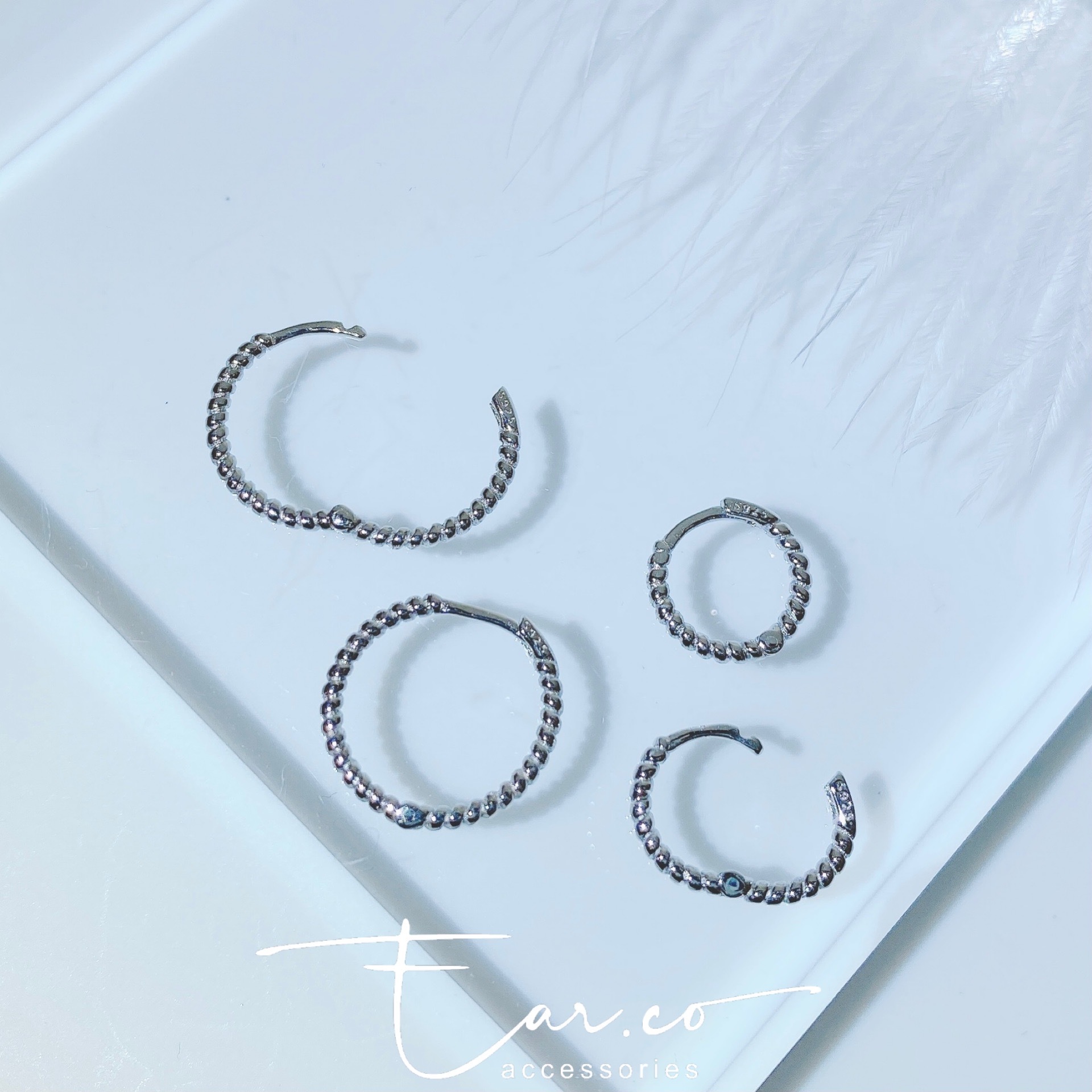 幼身螺紋純銀耳圈 [睡覺不用脫! ] #A749