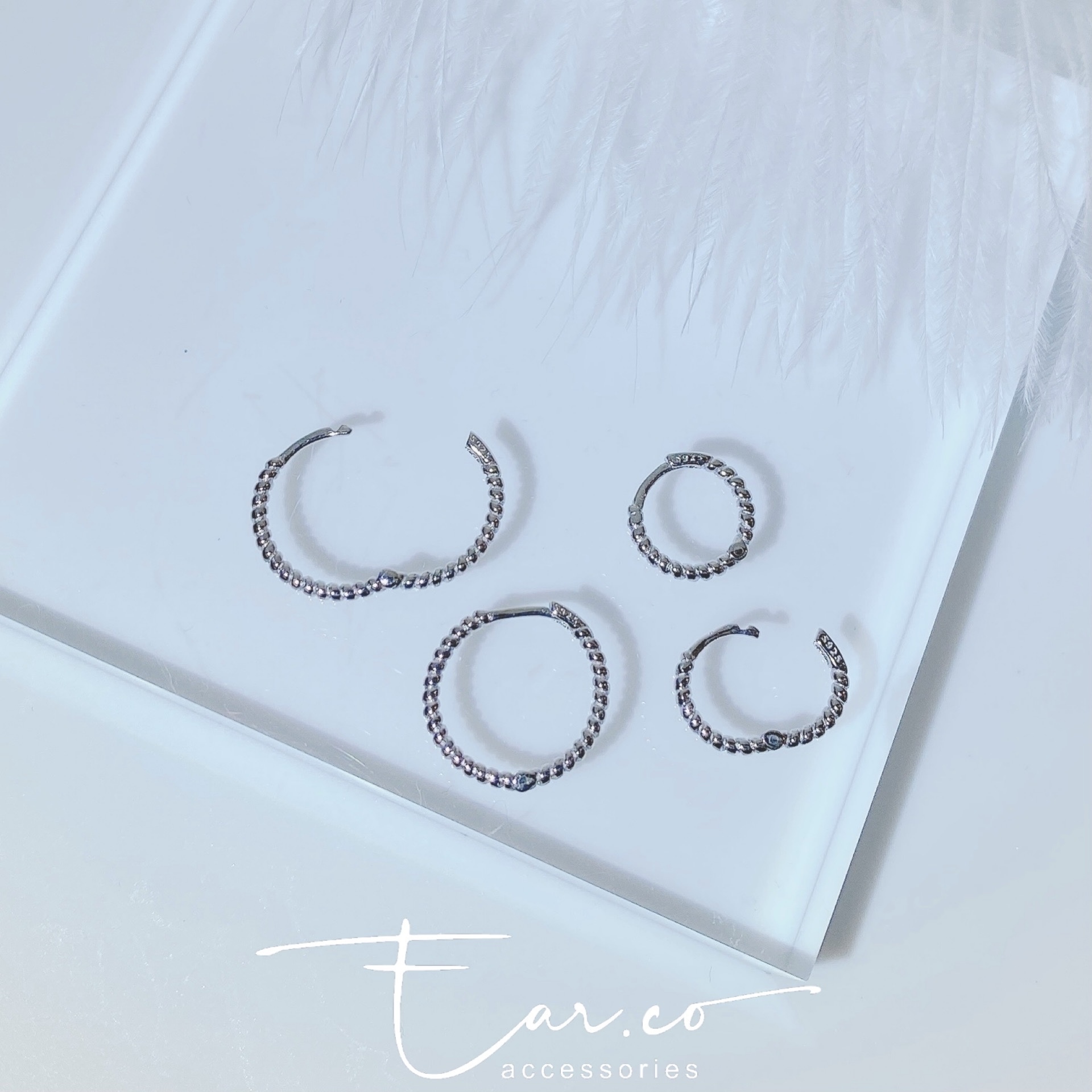 幼身螺紋純銀耳圈 [睡覺不用脫! ] #A749