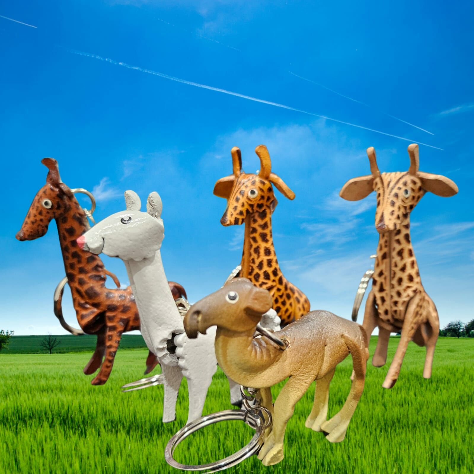 🇹🇭 泰國 HAND MADE牛皮匙扣（長頸鹿／駱駝／羊駝）(T1/503)