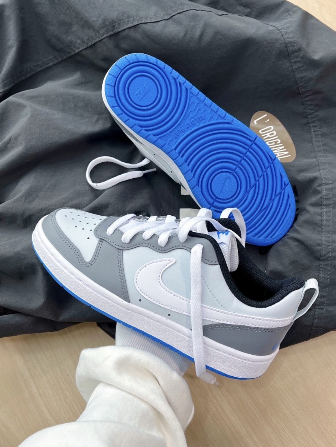 Nike Court Borough Low 2 灰白藍  大童鞋 小Dunk DV5456-019/預購