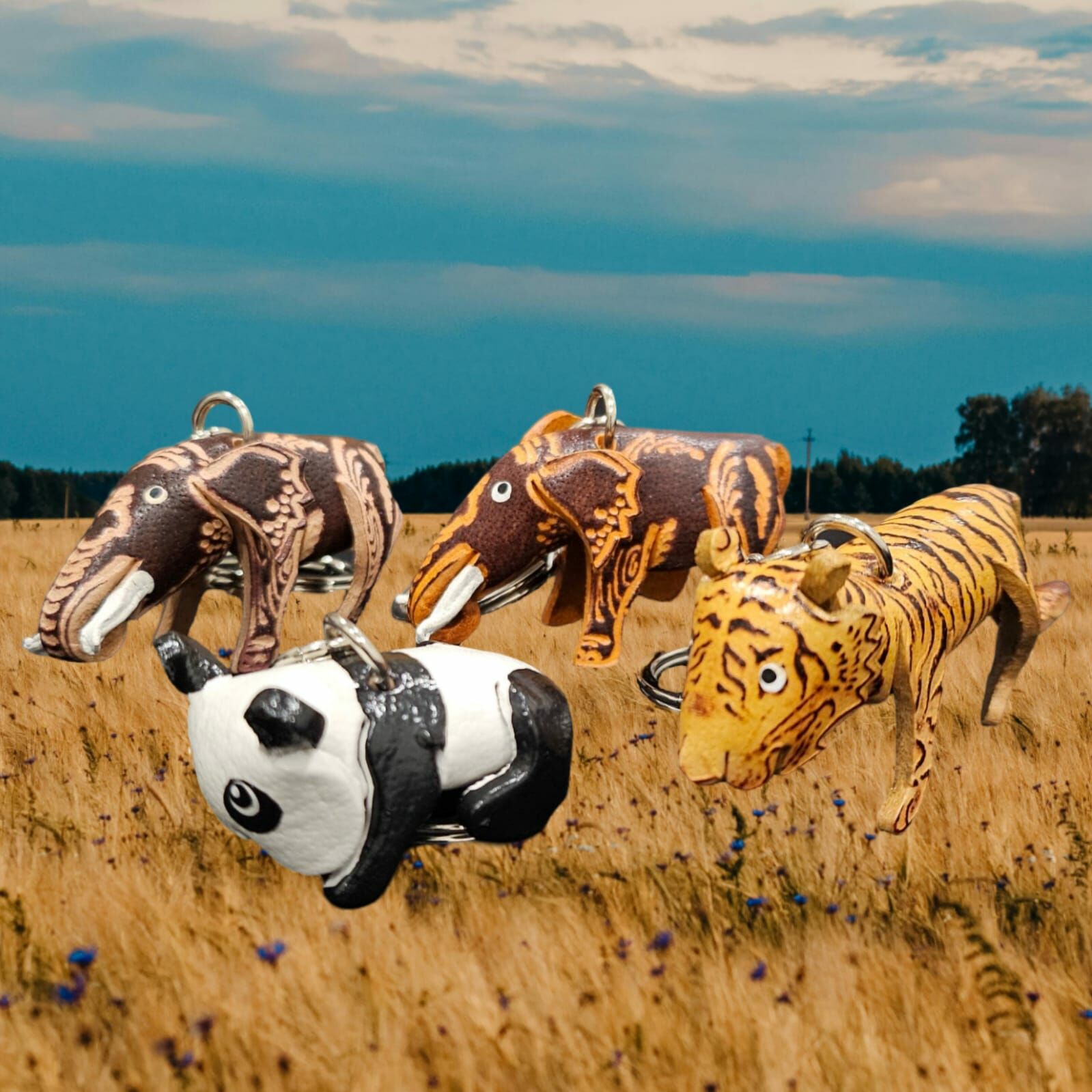 🇹🇭 泰國 HAND MADE牛皮匙扣（老虎／大象／熊貓）(T1/507)