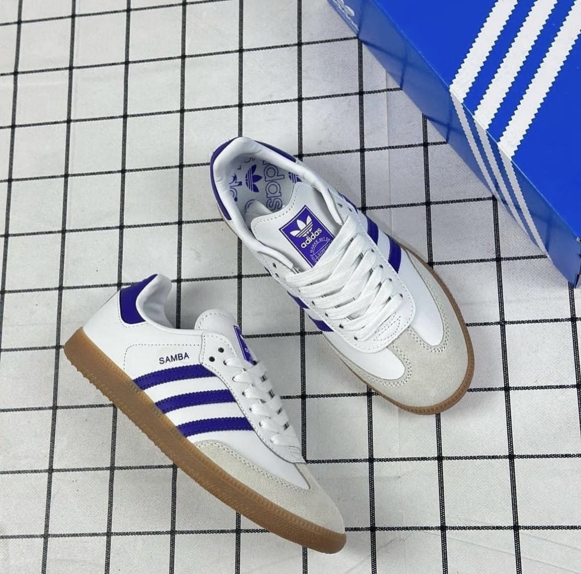 Adidas Originals Samba OG 白色 紫色 麂皮 復古 德訓鞋 男女款 IF6514/預購