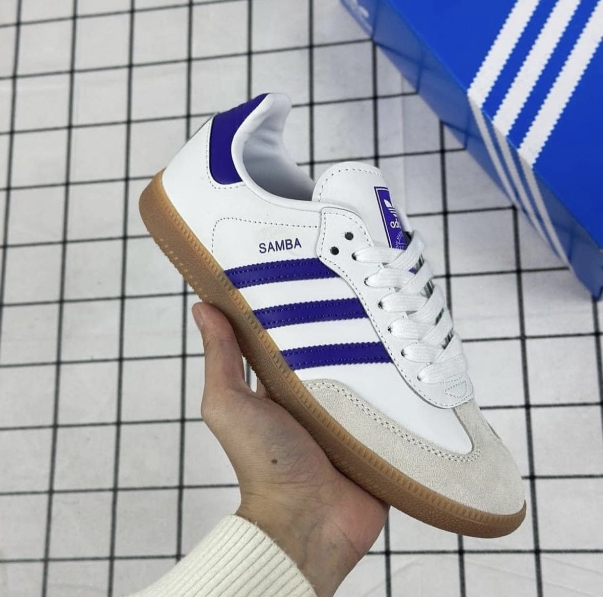 Adidas Originals Samba OG 白色 紫色 麂皮 復古 德訓鞋 男女款 IF6514/預購