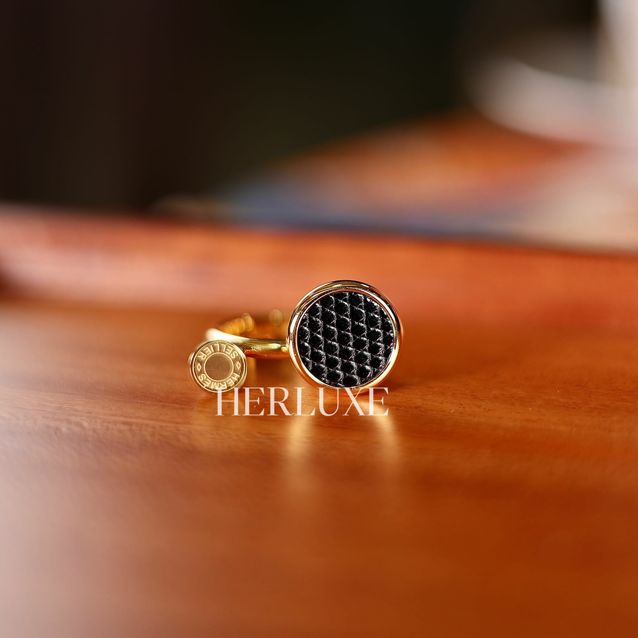 Cor ring 89 noir lezard niloticus lisse cc