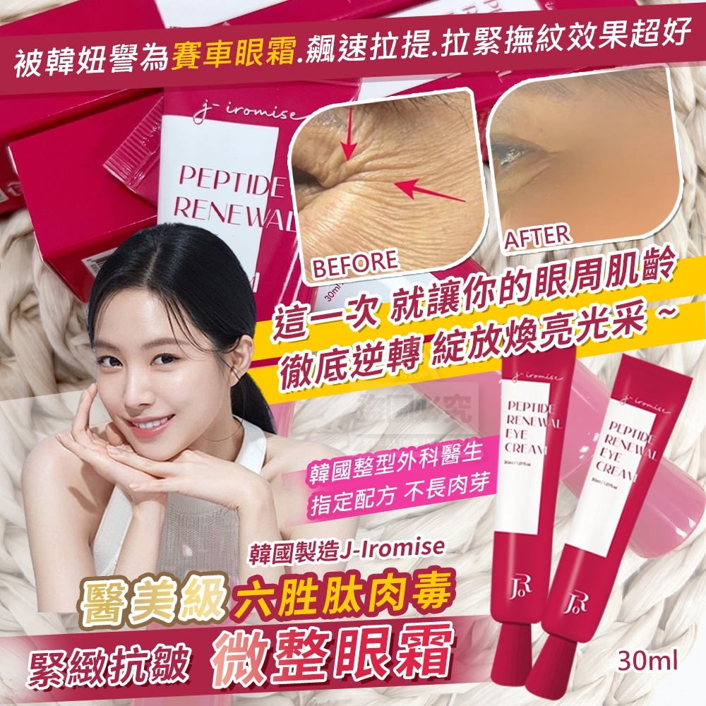 WSBB1852 韓國製造 J-Iromise 醫美級六胜肽肉毒 緊緻抗皺微整眼霜30ml（現貨A9-20260802）
